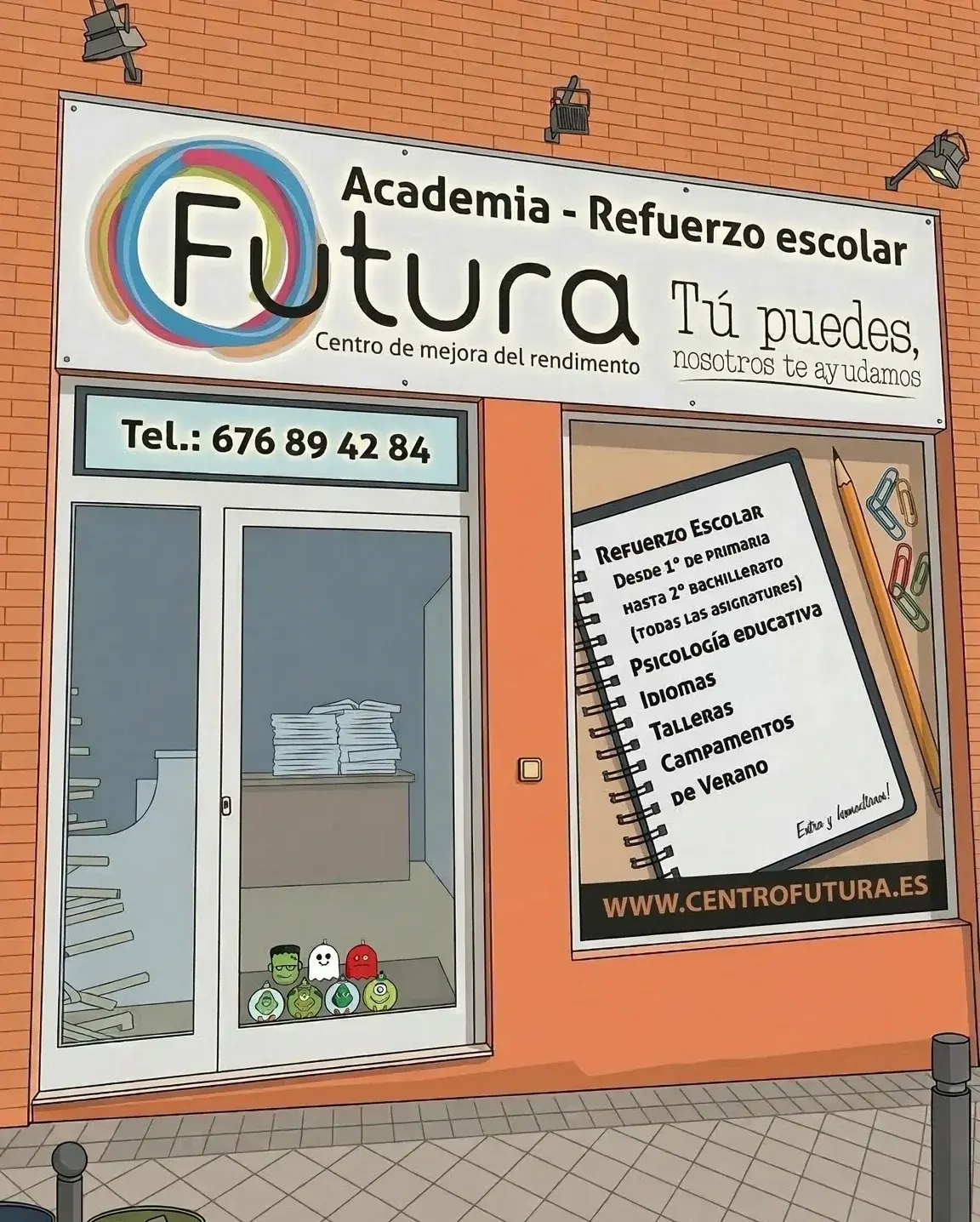 Fachada de la Academia Centro Futura en Rivas-Vaciamadrid